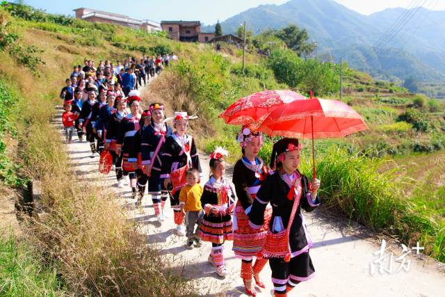 连南以特色党建品牌让非物质文化遗产“红”“活”“火”起来。图为瑶族婚俗。